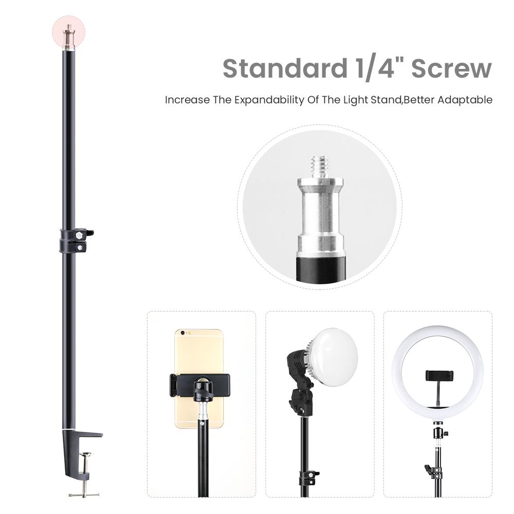 Dimmable LED Video Light With Monopod Mount Bracket Photography Lighting 155W Lamp Bulb EU E27 Base For Photo Studio Live Stream