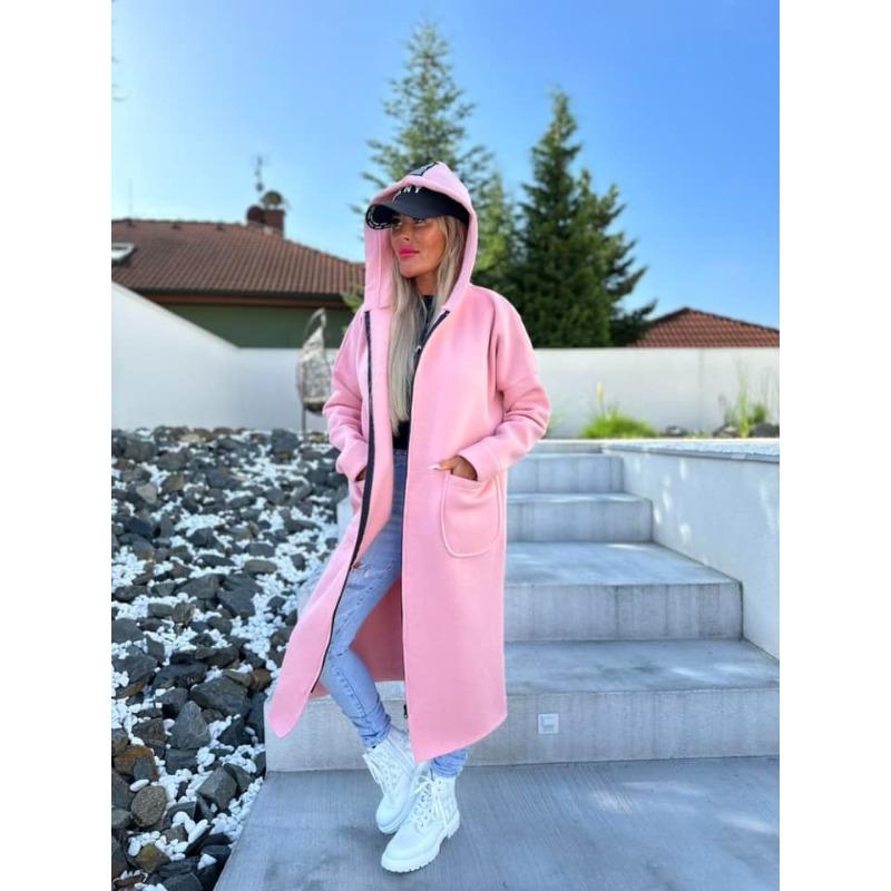 DAFIFY Damemote Uformelt ensfarget trykk Høst Vinter Langermet hettejakker og kåper