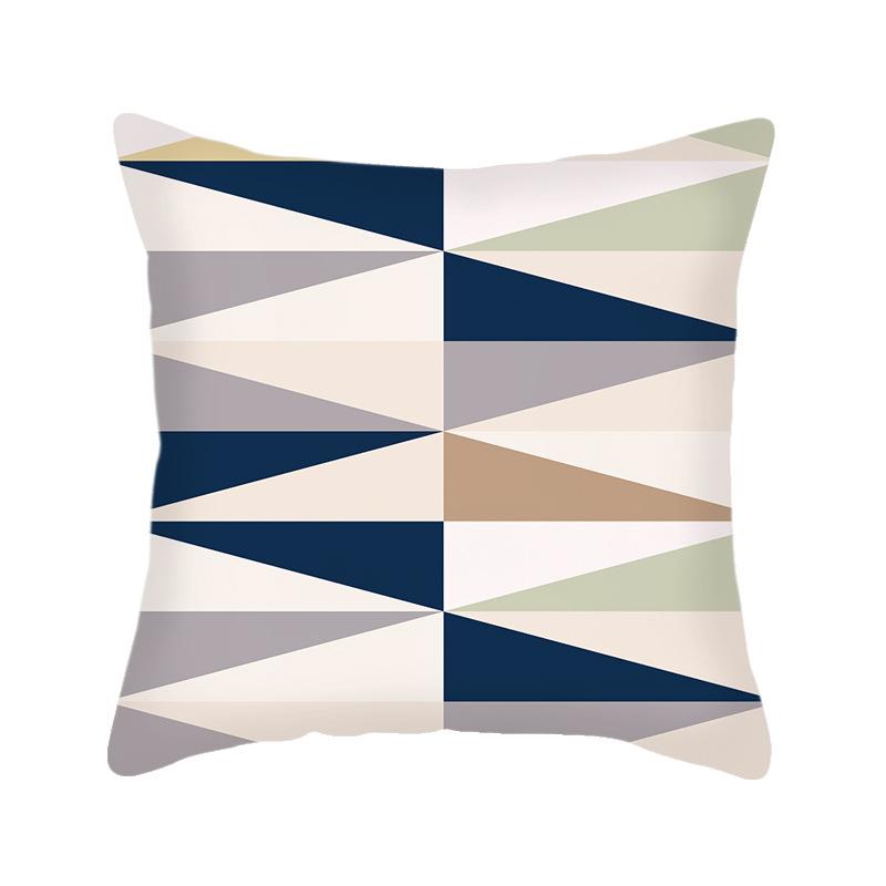New European Style Simple Pillowcase Creative Geometric Cotton Cushion Cover
