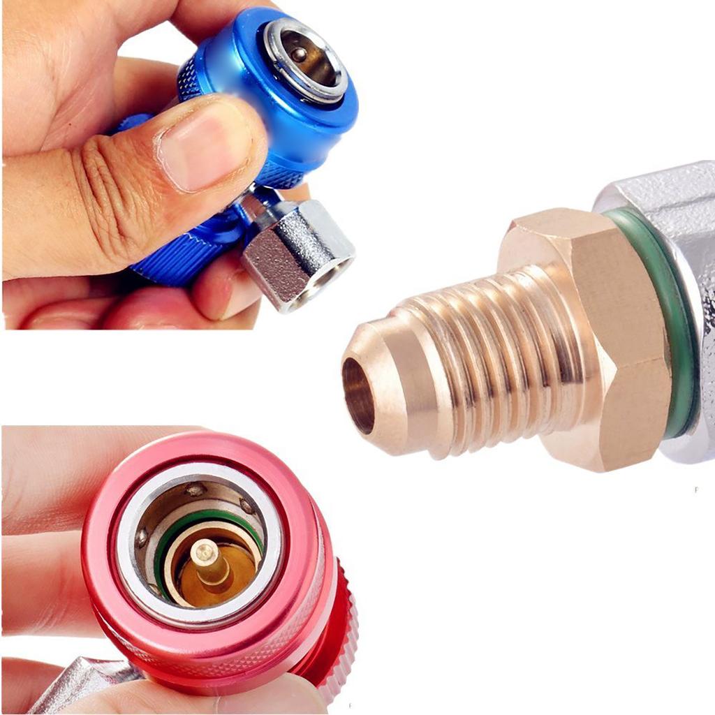 AC R134A Quick Coupler Adapter Fittings Adjustable R134A Connector H/L Manifold Connector For Car Air Condition Recharging
