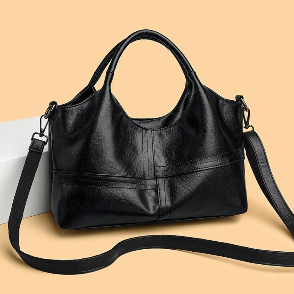 Elegant Soft Leather Crossbody Bag Multi-Compartment Large Capacity Shoulder Bag Handle Messenger Bag Female