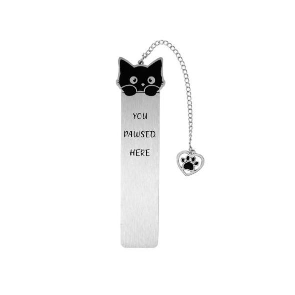 Black & White Funny Cat Dog Stainless Steel Bookmarks - Cute Color Blocking Design