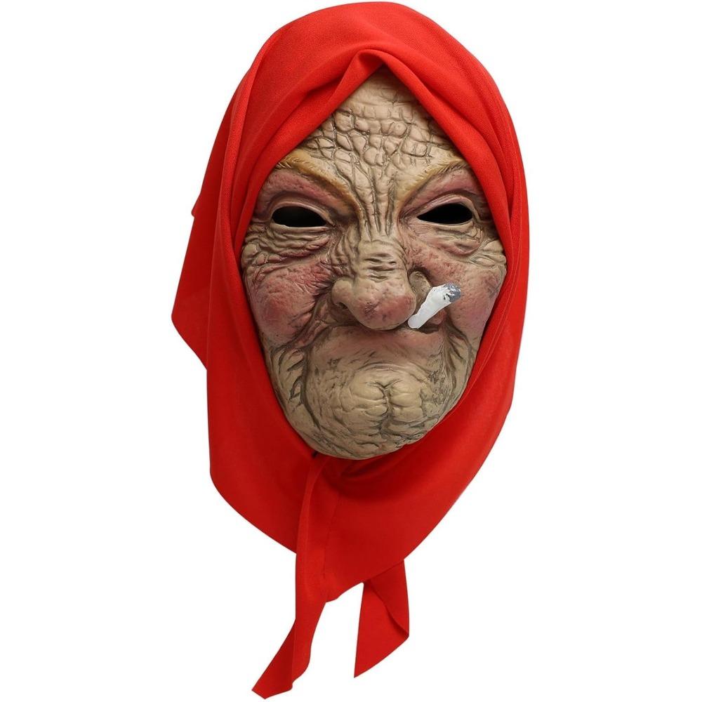 Halloween Old Man Face Mask, Realistic Latex Full Head Mask, Scary Realistic Grandpa Grandma Mask for Halloween Party
