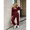 Womens 2026 Fall Winter Hooded Jumpsuit Long Sleeve Relaxed Fit Fleece Romper With Cinched Waist Cuffed Ankles