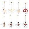 Nordic Christmas Hanging Decoration Iron Art Cartoon Soldiers Angel Drop Ornaments Craft Double-sides Xmas Tree Ornament