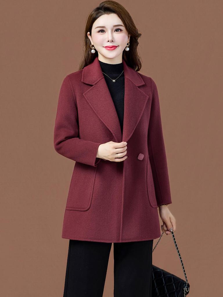 Women's Slimming Double-Faced Cashmere Coat - High-End Winter 2025 Collection for Middle-Aged Women