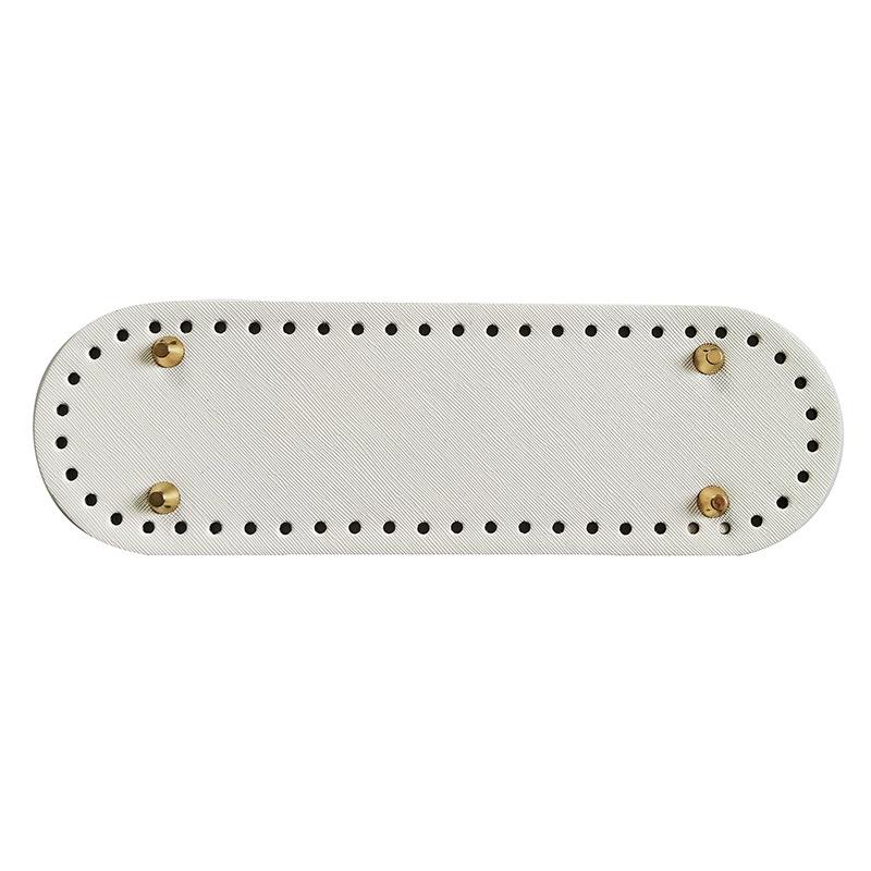 "Geantă Croșetată 8x26": Poșetă Ovală din Lână Lucrată Manual cu Placă de Fund din Piele"