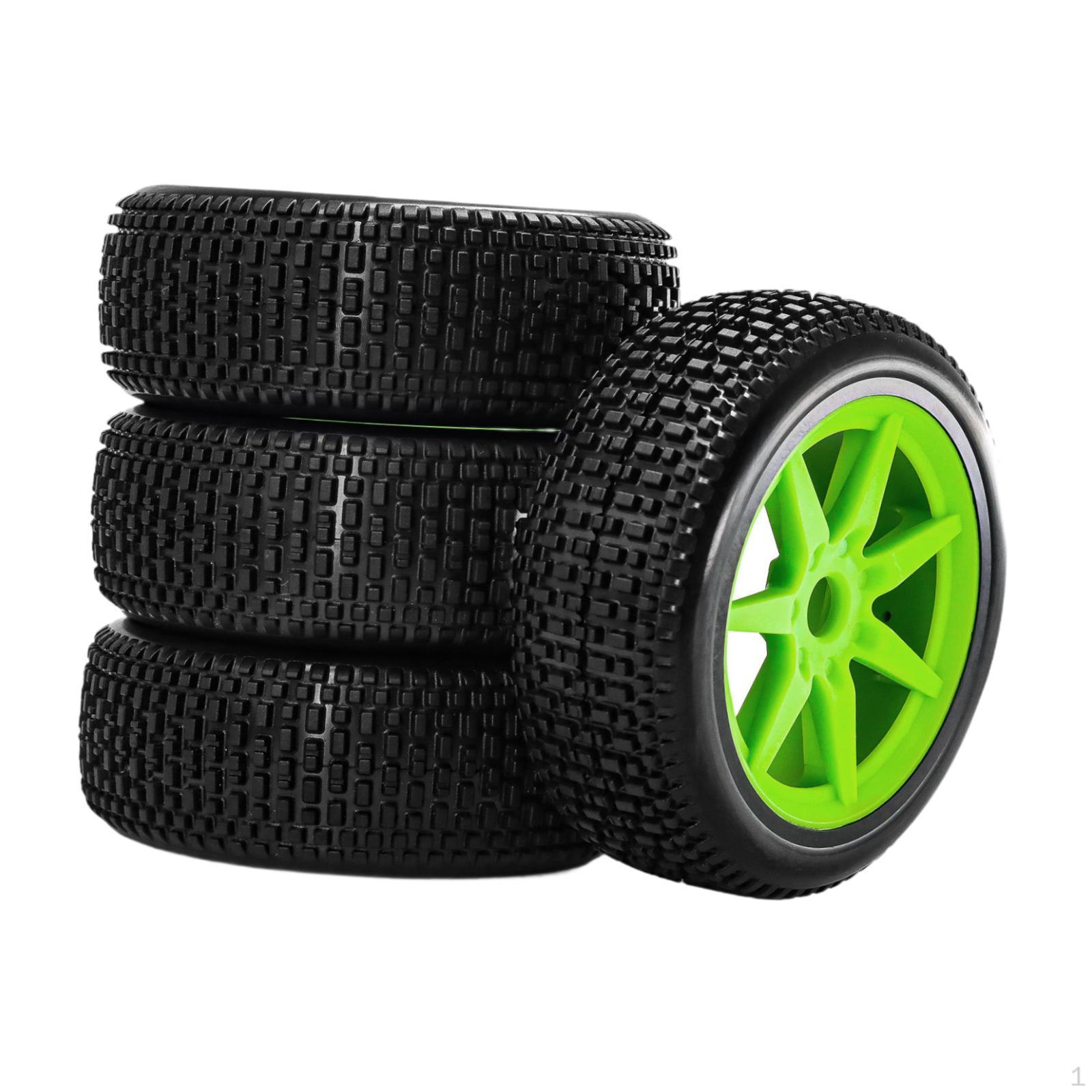 

4 шт. Автомобільні колеса та шини з дистанційним керуванням. Легко встановлювані запасні частини. Аксесуари своїми руками для 1/8 гусеничного автомобіля зелений