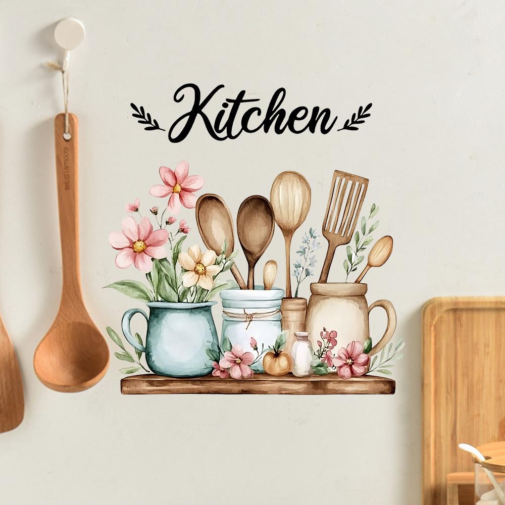 Samoprzylepne Wodoodporne Kreskówkowe Naklejki Ścienne do Kuchni na Obszar Piekarnika Wystrój Domu