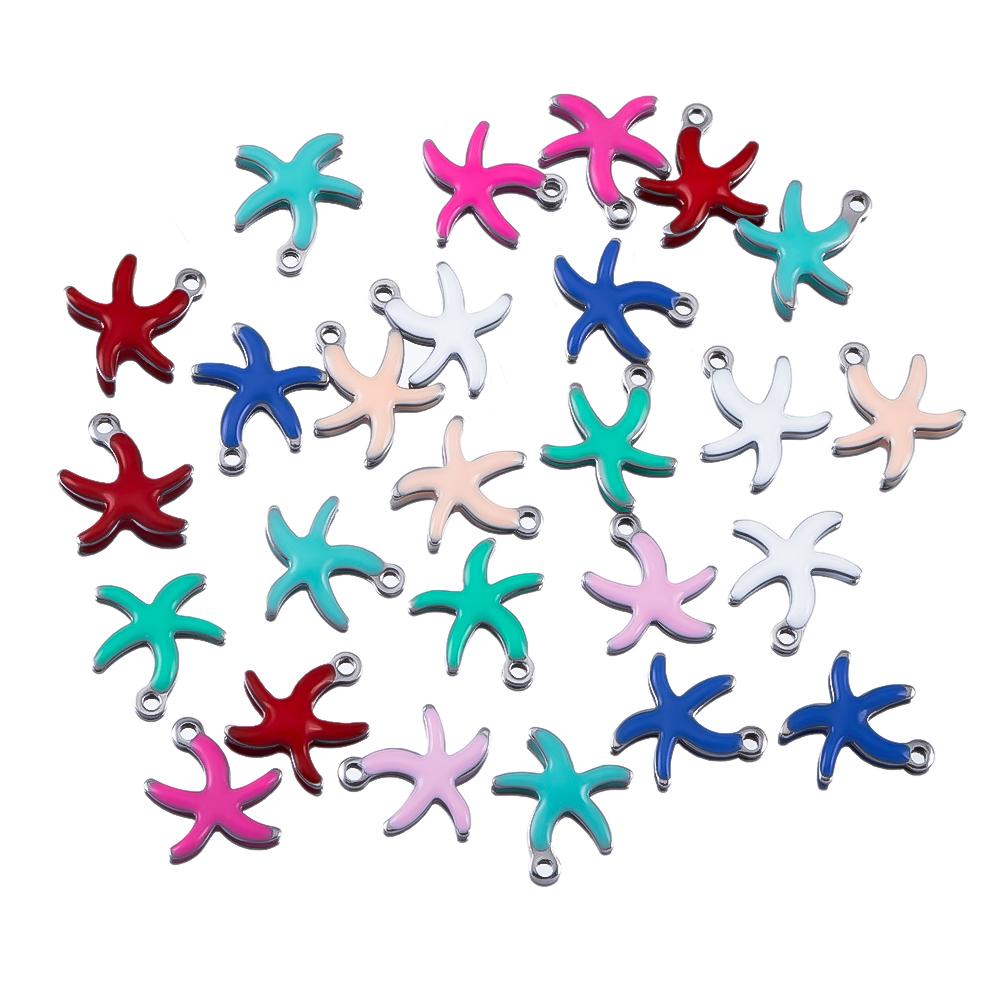 20pcs Stainless Steel Cute Marine Dolphin Octopus Crab Fish Tail Starfish Charms Necklace Earring Pendant for DIY Jewelry Making