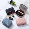 Leather Fashion Earphone Bag Rhombus New Portable Mouth Red Envelope Mini Cosmetic Bag Lipstick Coin Change Bag