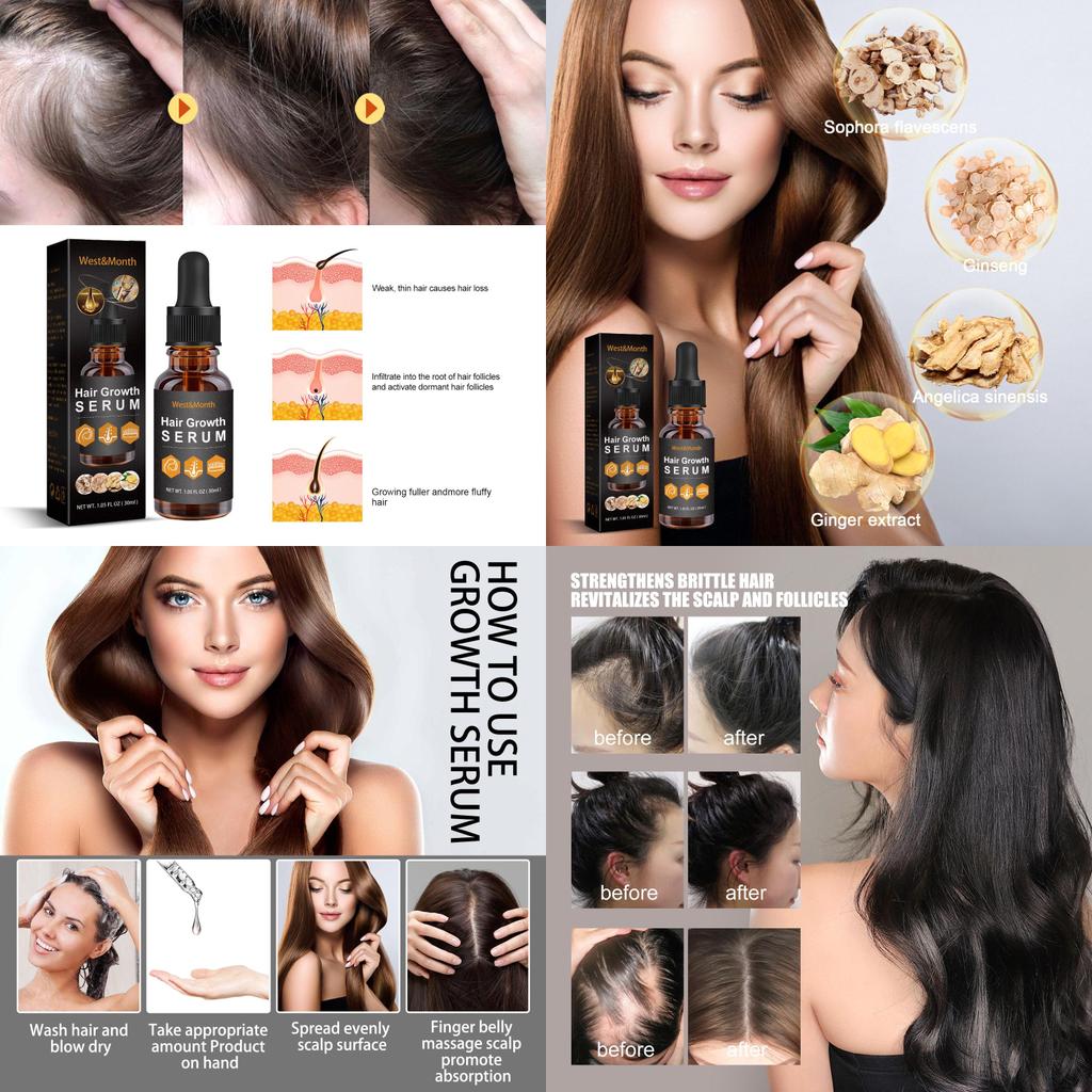 West Month Hair Growth Nutrient Oil For Lush And Thick Hair Nourishing Care 30ml