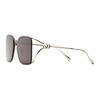 Double G Pattern Design On Temples Metal Rectangular Sunglasses Women's Gold