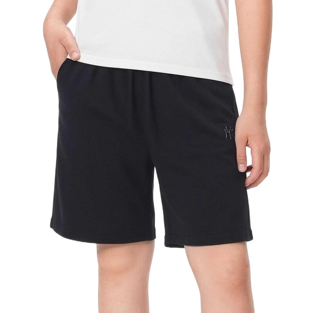 MLB Solid Color Elastic Waist Embroidered Logo Casual Shorts Unisex shorts 3ASPB0263-50BKS