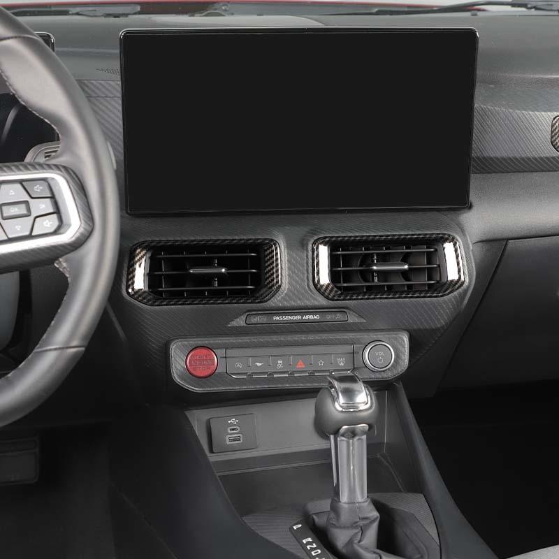  Fit For Ford Mustang 2024 Up ABS Center Console Air Conditioning Vent Decoration Cover Protective Sticker Car Interior Accessories