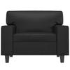 Vidaxl Armchair, Black, 60 Cm, Upholstered In Faux Leather