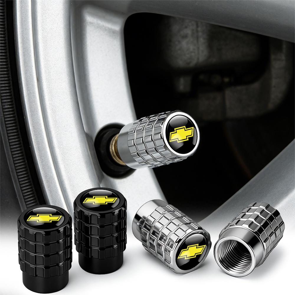 4Pcs Car Gear Valve Badge Cover Car Wheel Tire Valve Cap Accessories for Chevrolet Aveo Trax Malibu Equinox Impala Camaro SS Z71 NB3