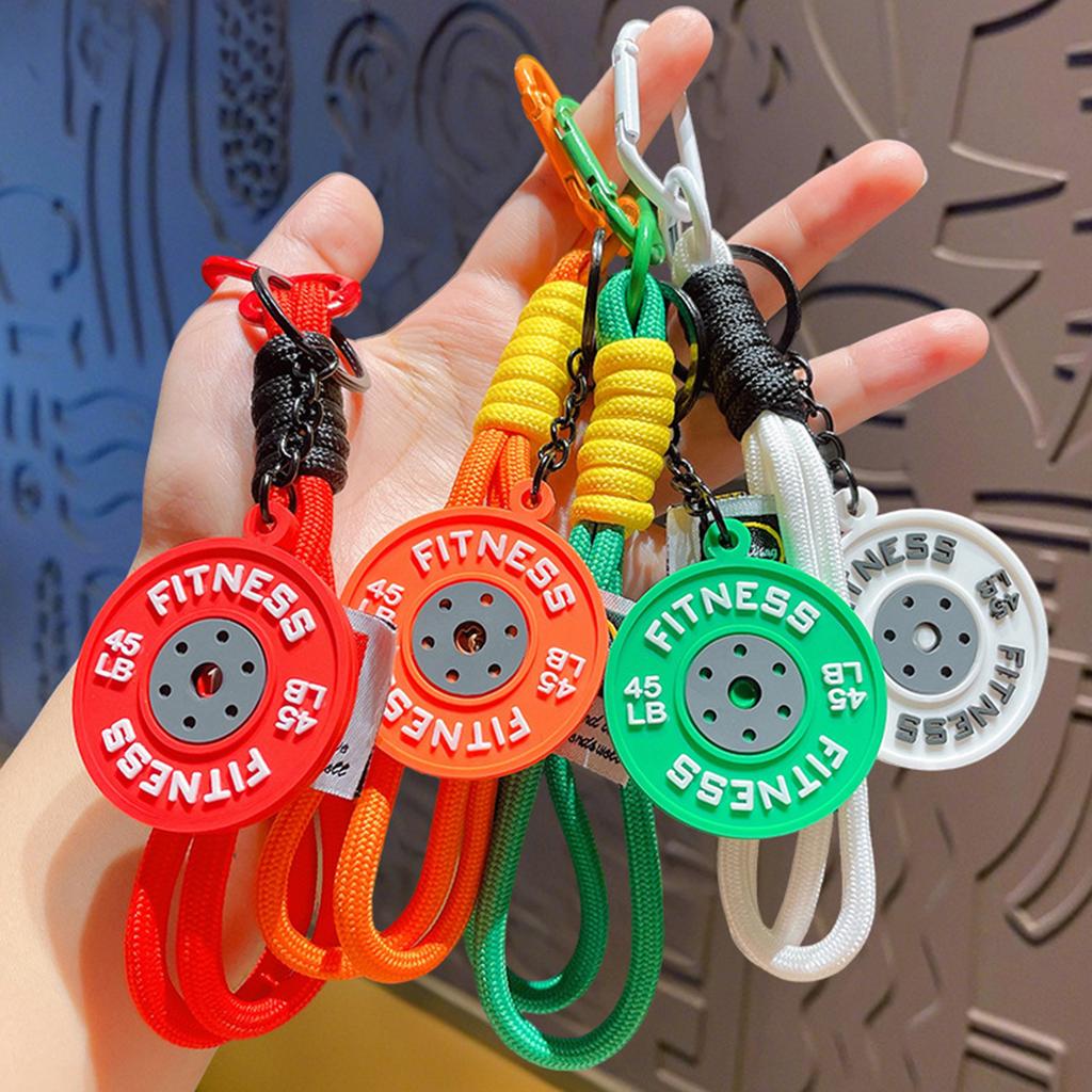 Fun Cartoon Barbell Keychain Fitness Gift Enhances Workout Motivation Portable Bag Pendant Keyring for Daily Carry