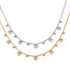 Stainless steel round bead chain tassel zircon necklace for women, high-end clavicle chain, titanium steel jewelry, non-fading