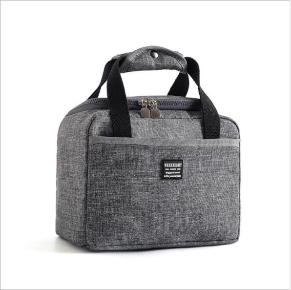 

Thickened Aluminum Foil Insulated Lunch Bag, Portable Waterproof Thermal Bento Box Storage Pouch for Office School Picnic сірий