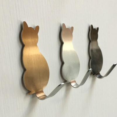 2ks háček Robustní, silné lepidlo Cat Design Nerezový nalepovací háček do kuchyně