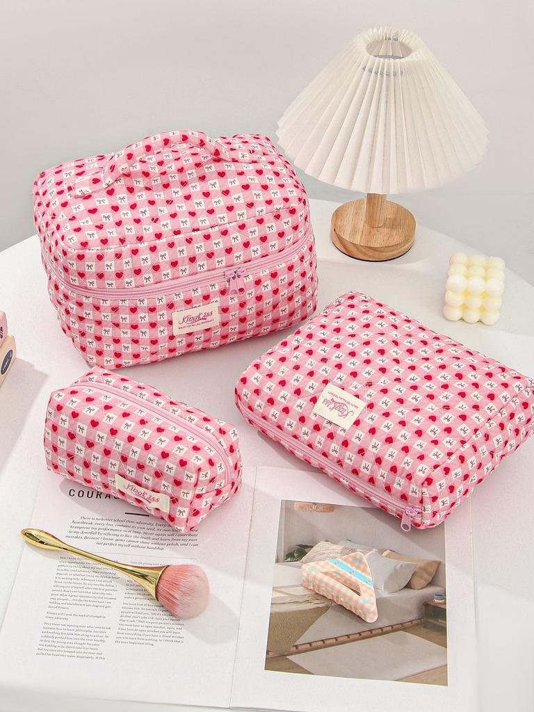 Simple Fresh Makeup Bag Large Capacity Multifunctional Cosmetic Storage Bag Portable Travel Toiletry Pouch for Cosmetics Brushes Toiletries Daily Use