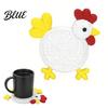 Colorful Drink Coaster Cute Chicken Coaster, 3D Printed Reusable Heat Decorative Countertop Mat Insulation Table Protection for Home Office