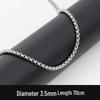 Stainless Steel Square Pearl Chain 3MM Titanium Steel Couple Necklace