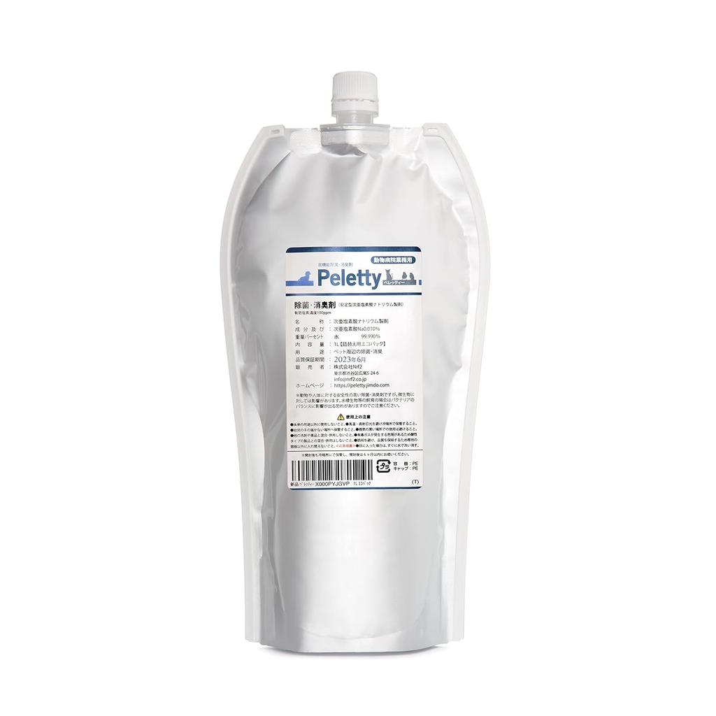 Refill 1L Peletty Professional Use Pet Disinfectant Deodorizer 1000ml Dog Cat Deodorizing Spray Urine