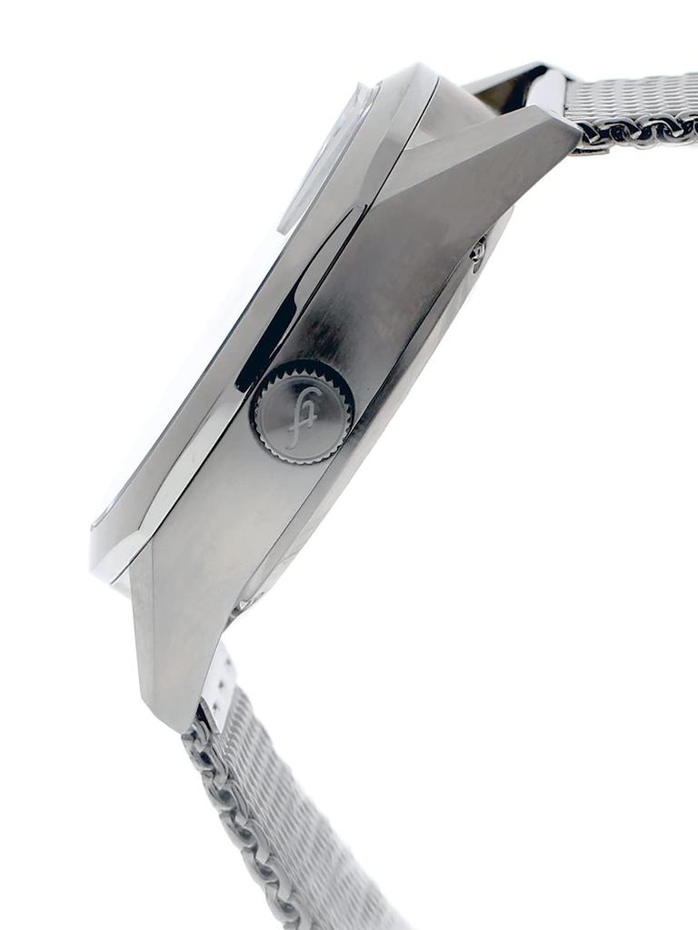 Millimetro IV MLIV000SSWH Trifoglio Italia MILLIMETRO IV 4th Generation Automatic Watch Rotating Disc White Dial Stainless Steel Mesh Strap Italian