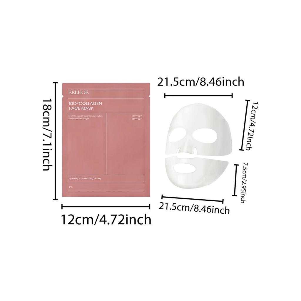 10pcs Collagen Face Mask Moisturizing Oil-Control Brightening Skincare Hydrating Shrink Pores Sheet Mask Beauty Skin Care