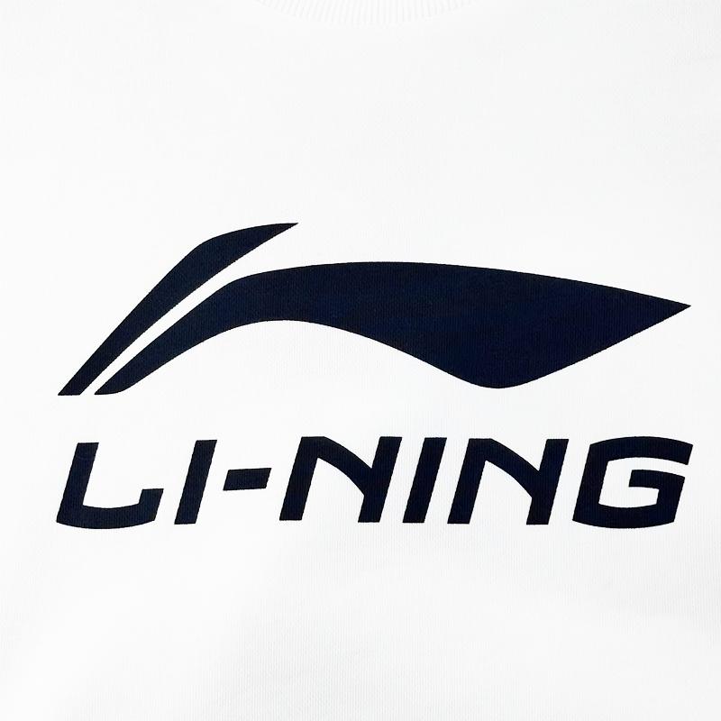 Li Ning Logo Print Comfortable Fleece Thick Round Neck Long Sleeve T-Shirt Men Tops YTLV119-3