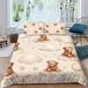 Teddy Bear Cute 3D Printing Duvet Cover Set, Microfibre Children's Room Decor Duvet Insert Cover and Pillowcases Home Decor