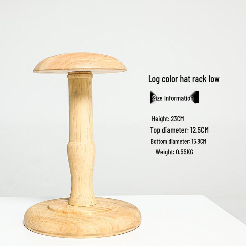 Solid Wood Desktop Hat Stand - Retro Hat Holder & Wig Display Props