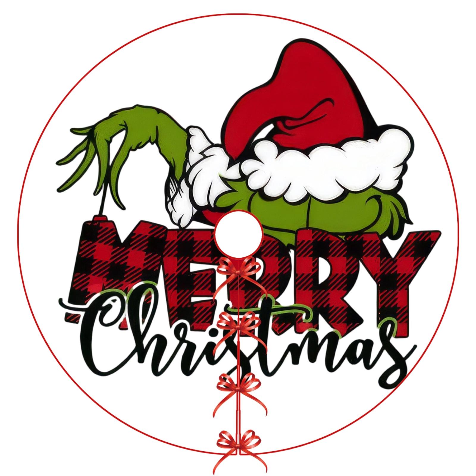 

Christmas Tree Skirt DIY Festive Atmosphere Decoration Digital Printing Pattern One Size