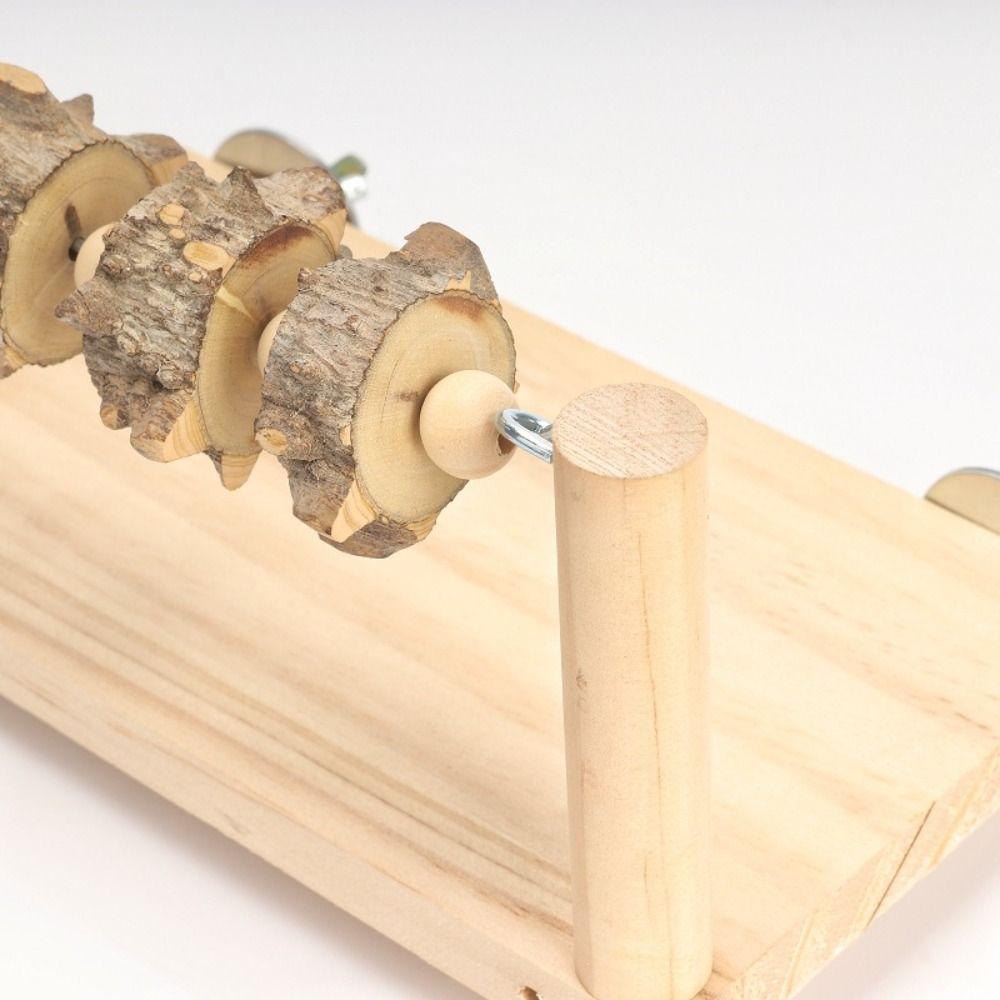 Natural Wooden Parrot Perch Stand Bite-resistance Bird Teeth Chew Toy Sun Birds