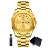 POEDAGAR 1pc Casual Men's Stainless Steel Quartz Wristwatch, Dual Date Display, Business Waterproof Luminous Wristwatch,  Men's Gift