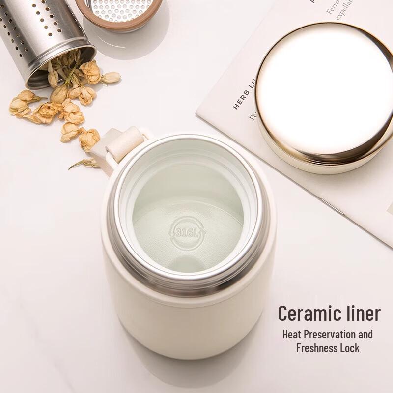 Vanow Lily of the Valley 460ml Ceramic Lined Insulated Mug