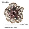 Vintage Crystal Flower Brooch Pin Gold Tone Rhinestone Brooches Wedding Gift Pin