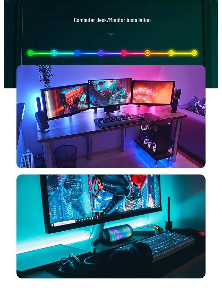 RGB LED Monitor Background Light Strip for Gaming & Room Atmosphere
