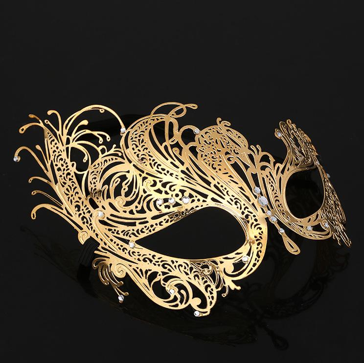 Mască de Prințesă cu Strasuri pentru Jumătate de Față - Acoperire Glamuroasă pentru Ochi pentru Balul de Halloween