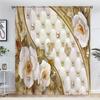 2Pcs Luxury Pearl Gold Flower Diamond Rose Window Treatment Curtains Blinds For Living Room Kids Bedroom Kitchen Door Home Decor