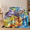3D Pokemon Pikachu Monster Elf Child Flannel Blanket Soft Warm Blanket for Bedroom Living Room Bed Travel Camping Picnic Gift