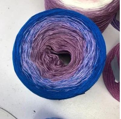 300g/pcs Colorful Pure Cotton Cake Gradient Cotton Rainbow DIY Scarf Shawl Skirt Wool Yarn Crochet