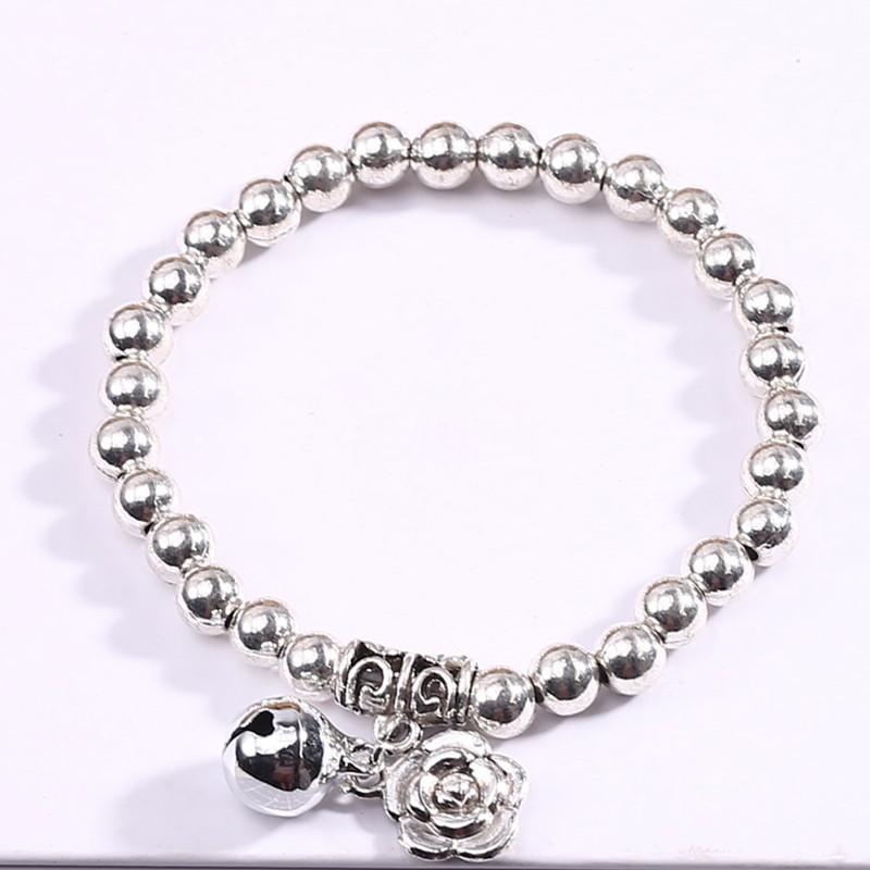 Ethnic Style Miao Silver Thin Bracelet, Elastic Silver Bracelet Women'S Retro Handmade Thai Silver Gift Selection Versatile Jewelry