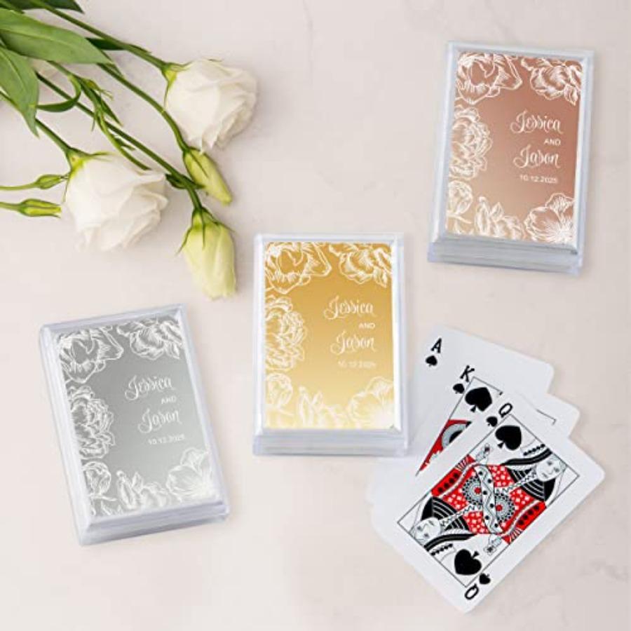 

Customizable Metallic Printed Playing Cards with Modern Floral Design for Elegant Game Nights Party Favors and Creative Gifts P United States