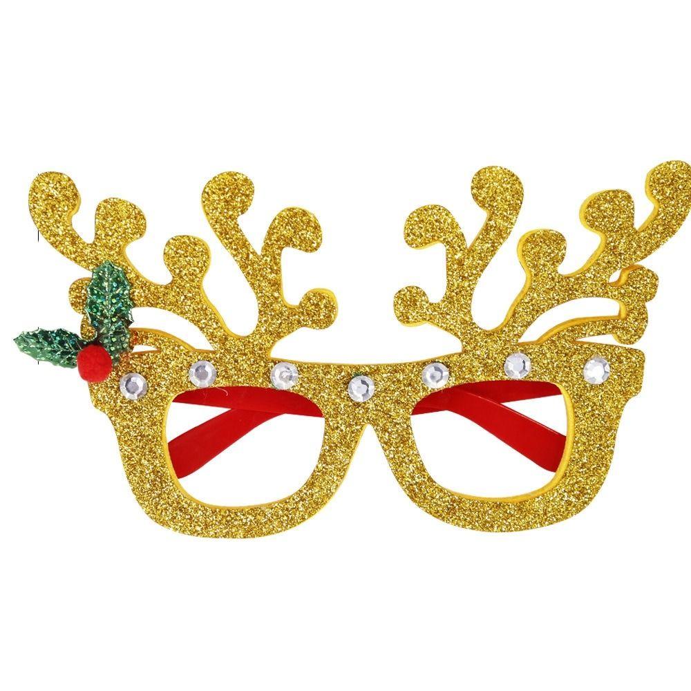 Red Santa Claus Eyeglasses Christmas Decorative Glasses Party Decorations Christmas Frame Glasses