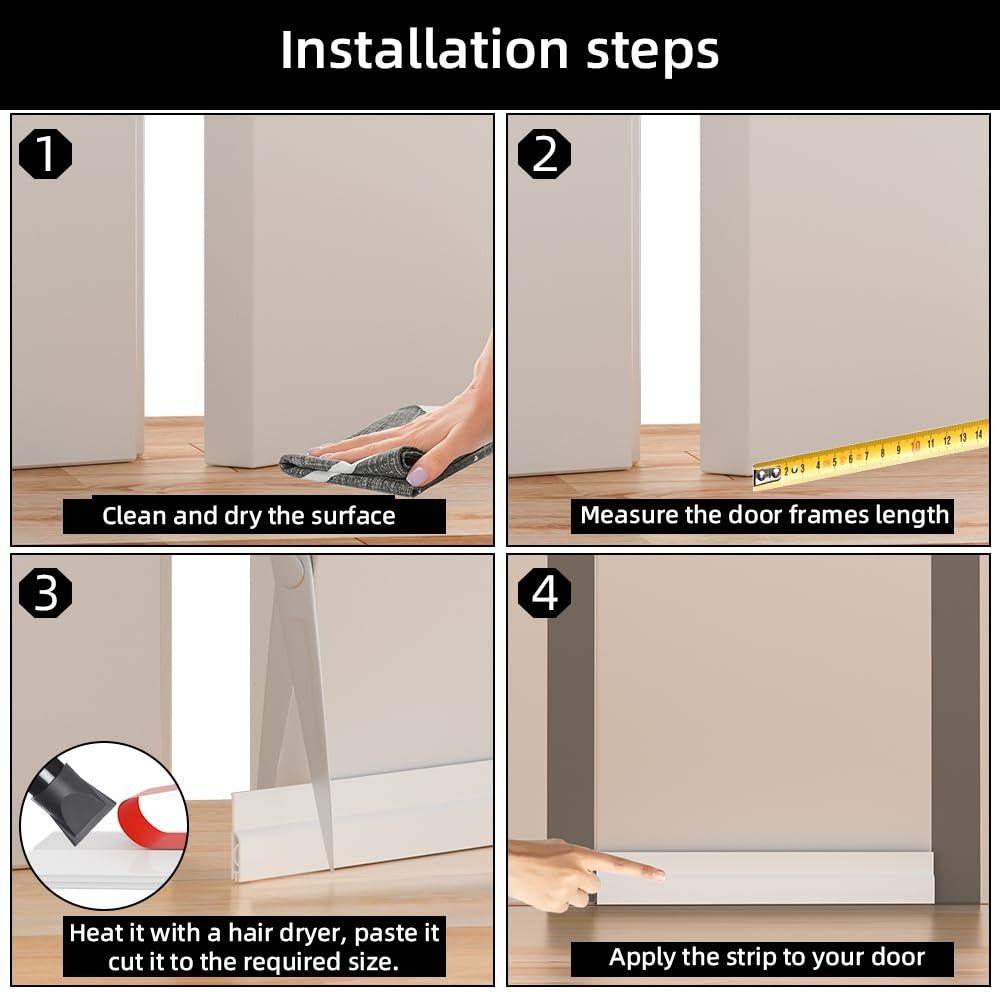 Self-adhesive Door Bottom Sealing Strip Soundproof Weather Stripping Draught Excluder Living Room
