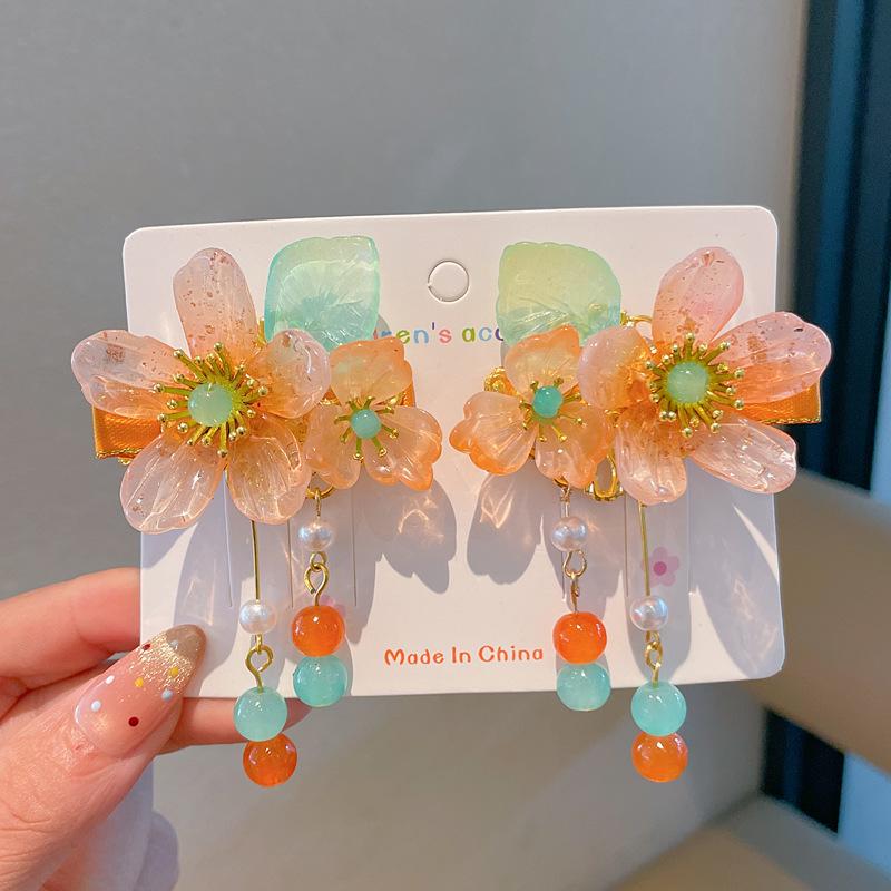 Chinese Style Hanfu Hairpin Set for Girls - Includes Hair Clips, Swaying Tassels, and Butterfly Accessories