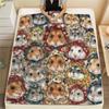 1PC Retro Animal Art Print Flannel Blanket, High Quality All Seasons, Home Decor, Warmth and Comfort, Perfect for Christmas Gifts
